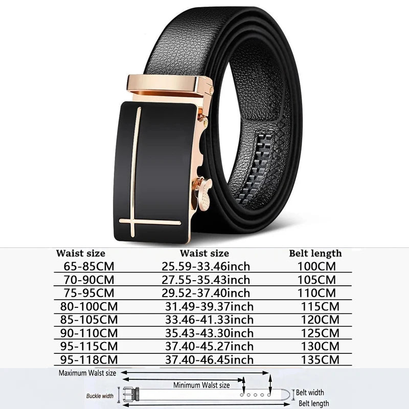 Men Belts Automatic Buckle Belt Genune Leather High Quality Belts For Men Leather Strap Casual  Buises  for Jeans