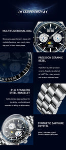 BAOFEILUN Moonwatch Style Men Automatic Watches 42mm Stainless Steel Galaxy Dial Sapphire crystal 5ATM Full Calendar Luxury Gift