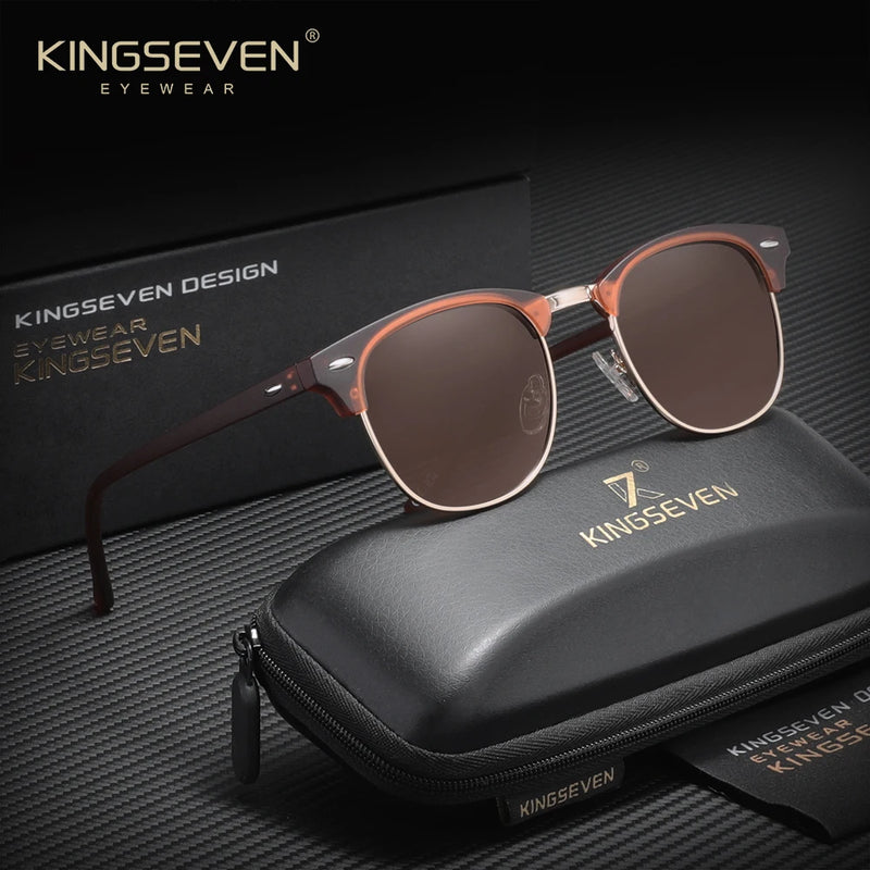KINGSEVEN Luxury Causal Large Frame Sunglass Women Sunscreen Fashion Polarized UV400 Glasses Outdoor Driving Alloy Eyeglasses