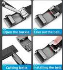 Men's High-Quality Genuine Leather Belt Adjustable Automatic Buckle Black/Brown Cuttable Ratchet Belt for Men