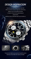 BAOFEILUN Moonwatch Style Men Automatic Watches 42mm Stainless Steel Galaxy Dial Sapphire crystal 5ATM Full Calendar Luxury Gift